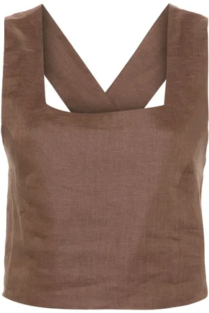 ASCENO Cozumel Cropped-Top aus Leinen