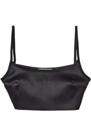 Miu Miu Cropped-Top aus Satin