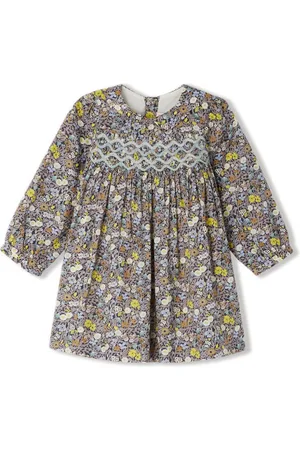 BONPOINT Gesmoktes Kleid mit Blumen-Print