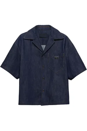 Prada Jeanshemd mit Triangel-Logo