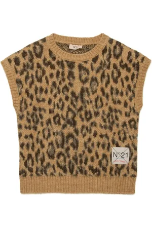 Nº21 Top mit Leoparden-Jacquard