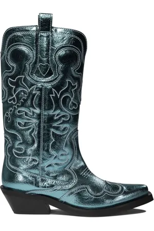 Ganni Bestickte Cowboystiefel