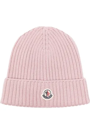 Moncler Gerippte Beanie mit Logo-Patch