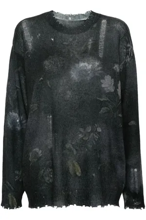 R13 Kaschmirpullover mit Blumen-Print
