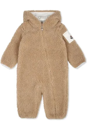 Moncler Teddy-Strampler mit Logo-Patch