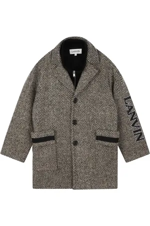 Lanvin Mantel mit Fischgrätenmuster