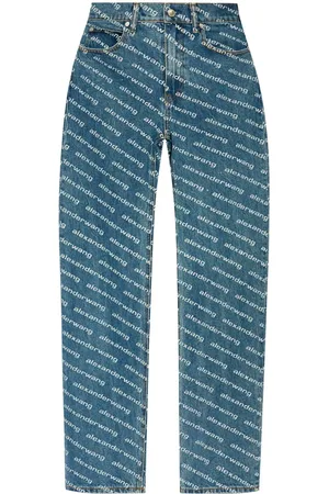 Alexander Wang Halbhohe Straight-Leg-Hose mit Logo-Print