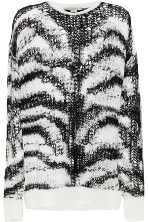 Stella McCartney Lochstrick-Pullover mit Tigermuster