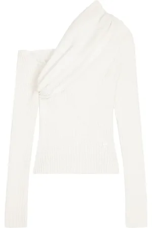 Courrèges Gerippter Pullover mit Logo-Stickerei