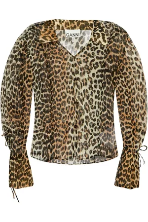 Ganni Bluse mit Animal-Print