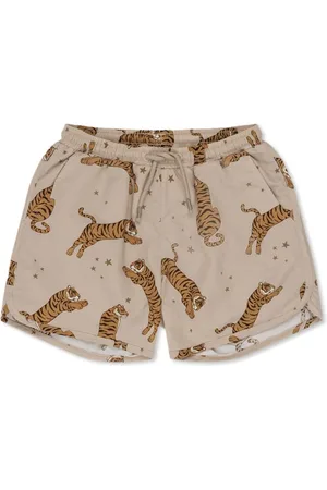 Konges Sløjd Kordelzug-Shorts mit Tiger-Print