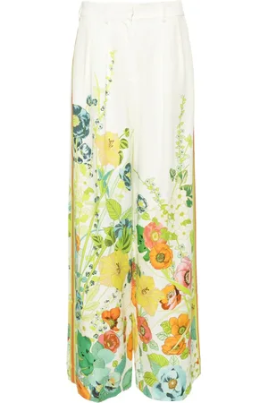 ALÉMAIS Florale Constance Hose mit weitem Bein