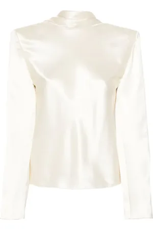 Saint Laurent Seidenbluse mit Wasserfallausschnitt