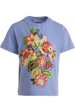 Etro T-Shirt mit Blumenstickerei