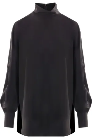 Brunello Cucinelli Seidenbluse mit Stehkragen