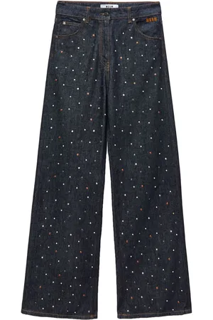 Msgm Wide-Leg-Jeans mit Strass