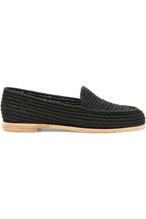 Paloma Barceló Amaranta Loafer aus gewebtem Raffiabast