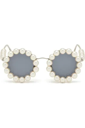 CHANEL 1993 runde Sonnenbrille mit Perlenbesatz