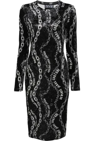 VERSACE Chain Couture Midikleid