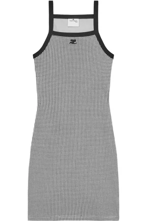 Courrèges Minikleid mit Hahnentrittmuster