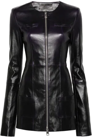 The Attico Lederjacke mit Reißverschluss