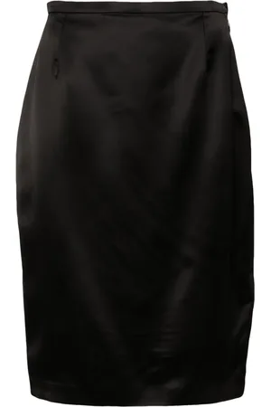Saint Laurent Bleistift-Midirock aus Satin