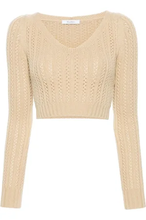 Max Mara Cropped-Pullover in Lochstrick