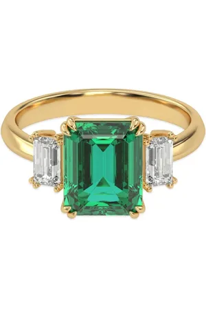 VEYNOU Eden Ring aus 14kt recyceltem Gelbgold mit Smaragd und Diamant