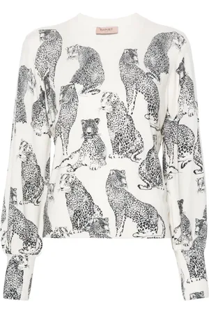 Twin-Set Gestrickter Pullover mit Jaguar-Print