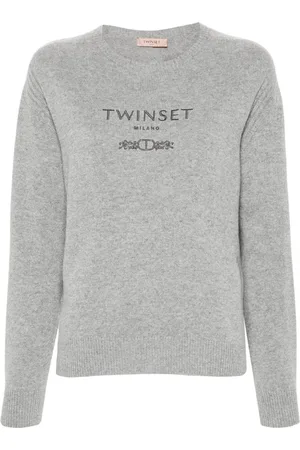Twin-Set Strickpullover mit Logo-Stickerei