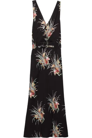 Prada Jacquard-Midikleid mit Blumenmuster