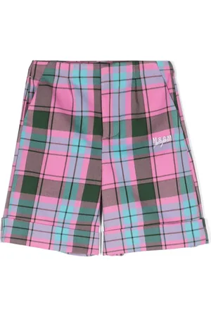 Msgm Karierte Shorts mit Logo-Stickerei