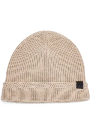 Tom Ford Gerippte Beanie mit Logo-Patch