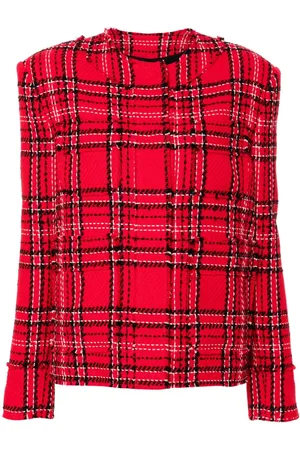 Msgm Karierte Tweed-Jacke