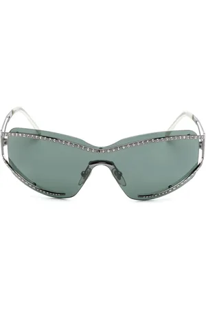 Salvatore Ferragamo Shield-Sonnenbrille mit Kristallen