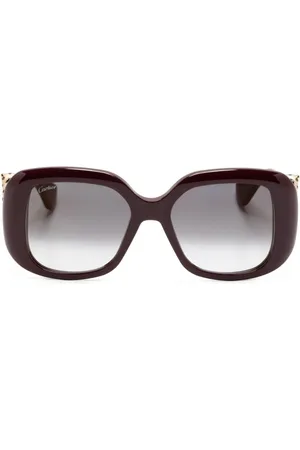 Cartier Panthère Sonnenbrille mit eckigem Gestell