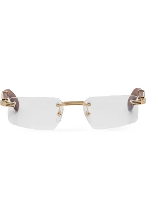 Cartier Rahmenlose Brille mit eckigen Gläsern
