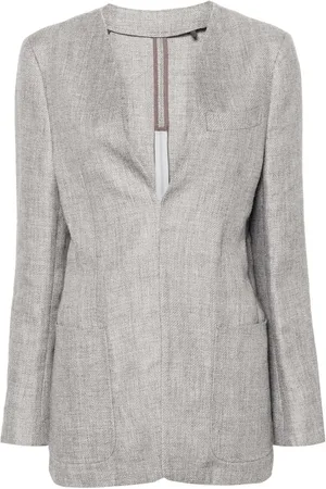 BETTTER X Zegna Kragenloser Blazer mit V-Ausschnitt
