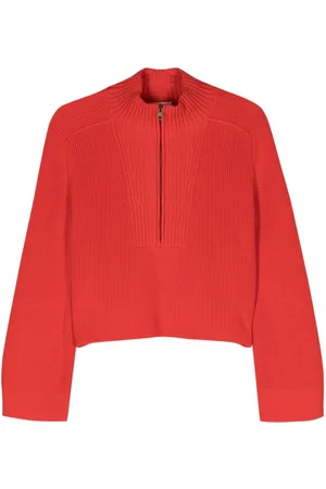 FORTE FORTE Cropped-Pullover mit halbem Reißverschluss