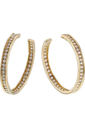 Cartier 1990kt Gelbgoldcreolen mit Diamanten