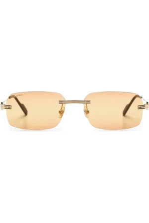 Cartier Eckige Sonnenbrille mit Logo-Schild