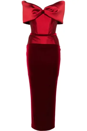 Cristallini Schulterfreies Midikleid