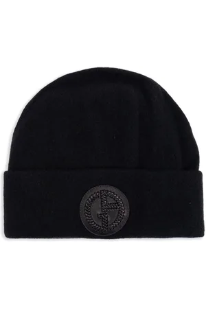 Giorgio Armani Kaschmirmütze mit Logo-Patch