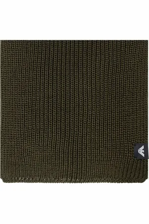 Emporio Armani Gestrickter Schal mit Logo-Patch