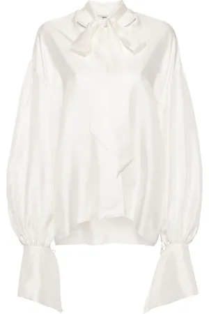 MANURI Seidenbluse mit Raffungen