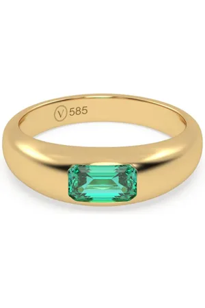 VEYNOU 14kt Eden Oasis Gelbgoldring mit Smaragd