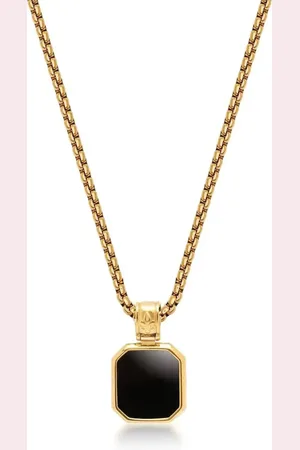 Nialaya Halskette mit eckigem Onyx-Anhänger