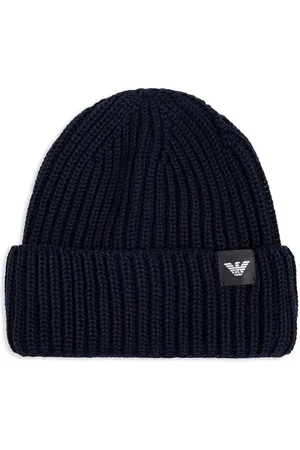 Emporio Armani Gestrickte Beanie mit Logo-Patch
