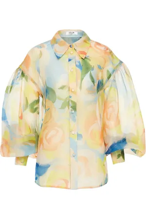 LEO LIN Florale Celeste Bluse