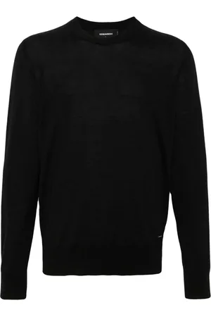 Dsquared2 Fein gestrickter Pullover mit Logo-Schild